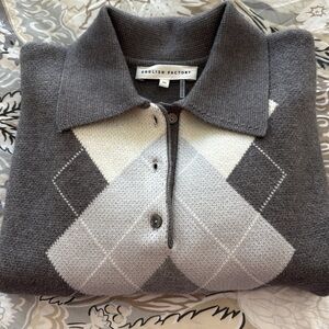 English Factory Gray Argyle Sweater XS. Great condition